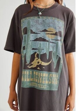 Daydreamer x Free People Willie Nelson T-Shirt Dress SIZE LARGE